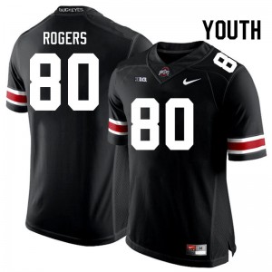 Youth Noah Rogers Black Ohio State Buckeyes Football #80 Jersey 374260-484