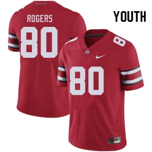 Youth Noah Rogers Red Ohio State Buckeyes Football #80 Jersey 874247-454