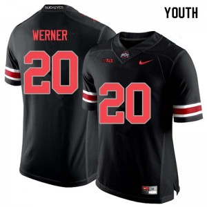 Youth Pete Werner Blackout OSU Buckeyes Football #20 Jersey 158638-972