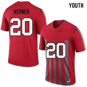Youth Pete Werner Throwback OSU Football #20 Jersey 360181-861
