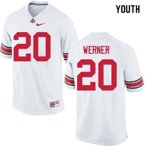 Youth Pete Werner White Ohio State Football #20 Jersey 253984-668