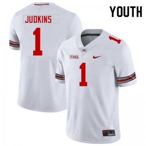 Youth Quinshon Judkins White Ohio State Buckeyes Football #1 Jersey 800490-410
