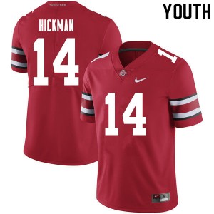 Youth Ronnie Hickman Red OSU Buckeyes Football #14 Jersey 143073-826