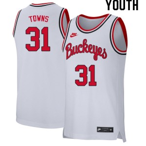 Youth Seth Towns Retro White Ohio State Buckeyes Basketball #31 Jersey 643321-653