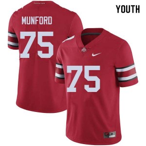 Youth Thayer Munford Red Ohio State Football #75 Jersey 578607-848