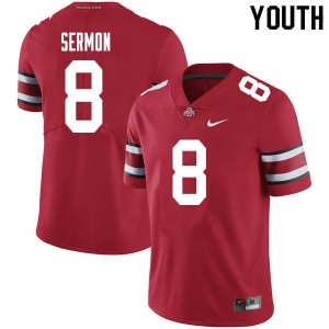 Youth Trey Sermon Red OSU Buckeyes Football #8 Jersey 883076-516