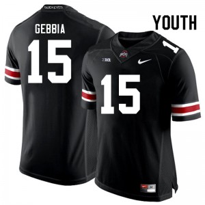 Youth Tristan Gebbia Black OSU Football #15 Jersey 185450-246