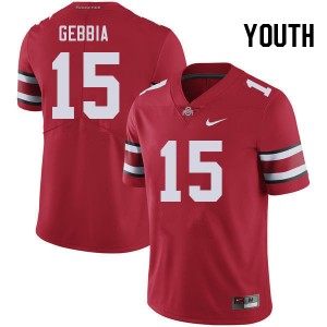 Youth Tristan Gebbia Red Ohio State Football #15 Jersey 647345-641