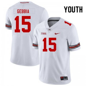 Youth Tristan Gebbia White Ohio State Football #15 Jersey 730434-748