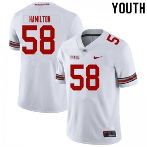 Youth Ty Hamilton White OSU Buckeyes Football #58 Jersey 339037-103