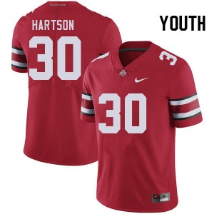 Youth Will Hartson Red Ohio State Buckeyes Football #30 Jersey 576796-923
