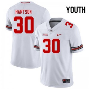 Youth Will Hartson White Ohio State Football #30 Jersey 998930-813