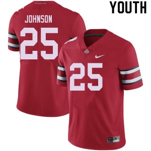 Youth Xavier Johnson Red Ohio State Football #25 Jersey 812439-727