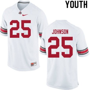 Youth Xavier Johnson White Ohio State Football #25 Jersey 533945-740