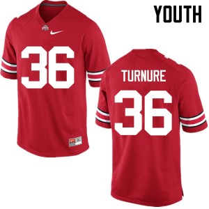 Youth Zach Turnure Red Ohio State Football #36 Jersey 899240-549