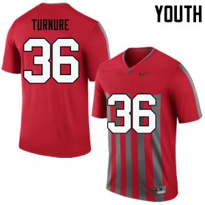 Youth Zach Turnure Throwback OSU Buckeyes Football #36 Jersey 226732-172