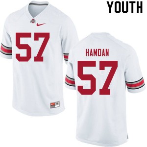 Youth Zaid Hamdan White Ohio State Football #57 Jersey 132571-603