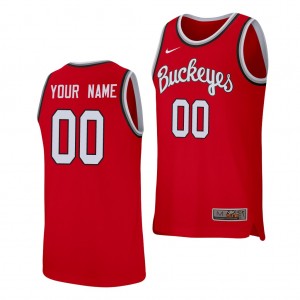 Men Custom Scarlet OSU Buckeyes Basketball #00 Jersey 527127-757