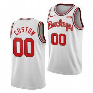 Men Custom White Ohio State Buckeyes Basketball #00 Jersey 626923-962