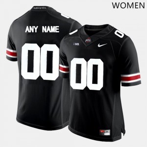 Women Custom Black OSU Football #00 Jersey 977833-167