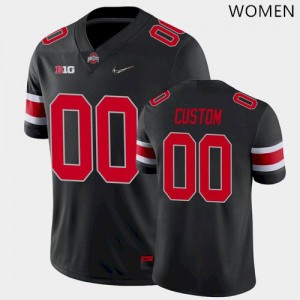 Women Custom Blackout OSU Football #00 Jersey 728407-653