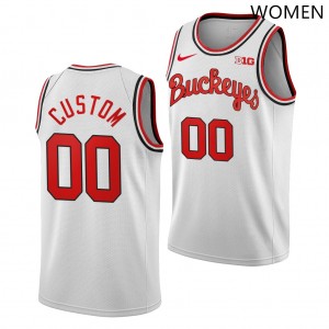 Women Custom White OSU Basketball #00 Jersey 184434-331