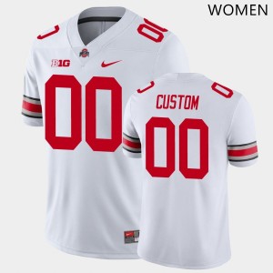 Women Custom White Ohio State Football #00 Jersey 466745-875